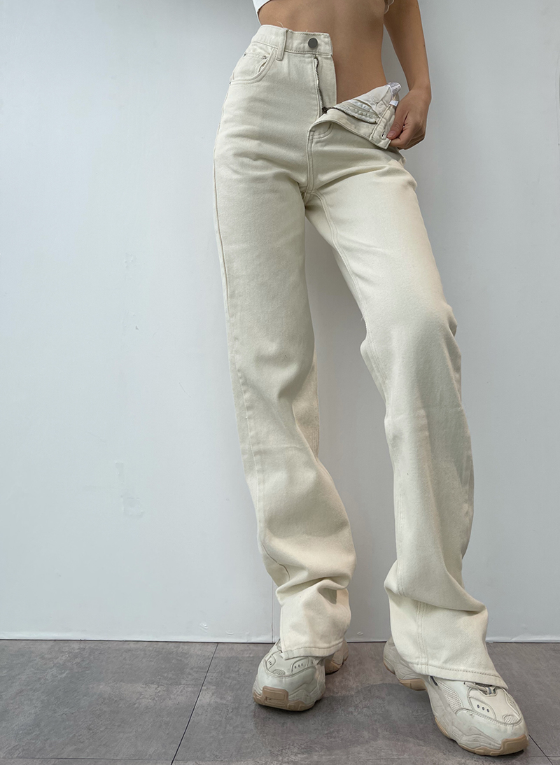 Title 7, Retro High-waisted Thin Leg Split Mopping Jeans...