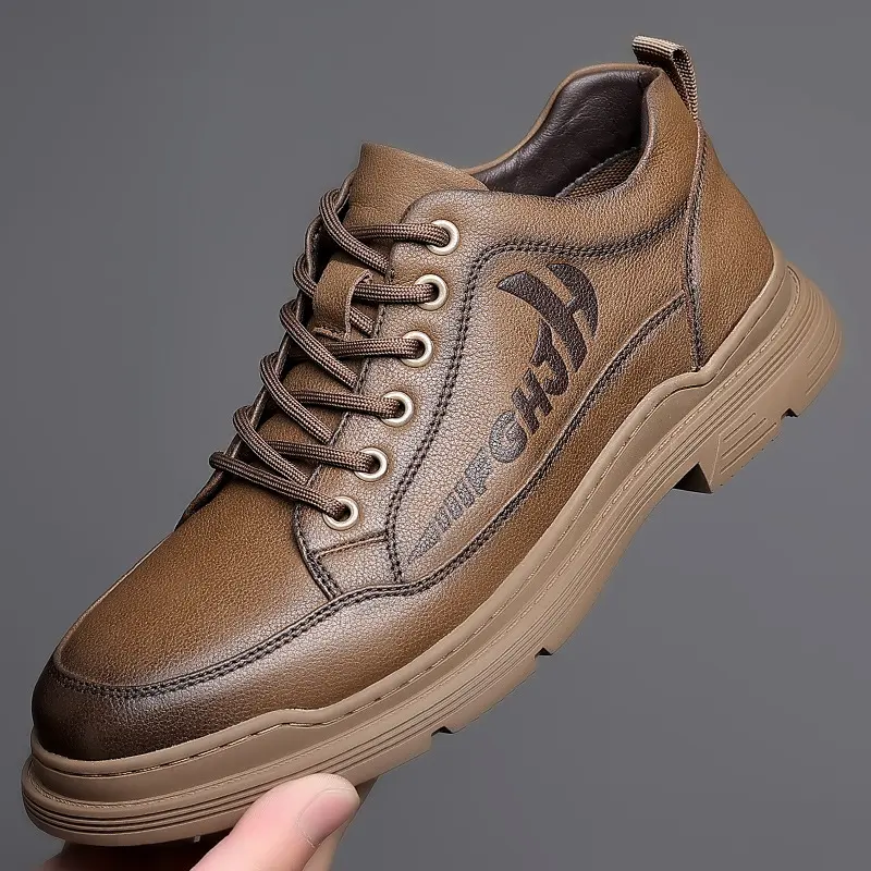 Mens Leather Shoes Breathable Business Soft Sole