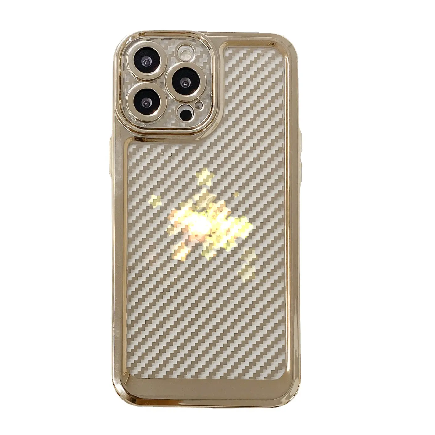 Suitable for IP 13PROMAX Electroplated Phone Case Carbon Fiber Case