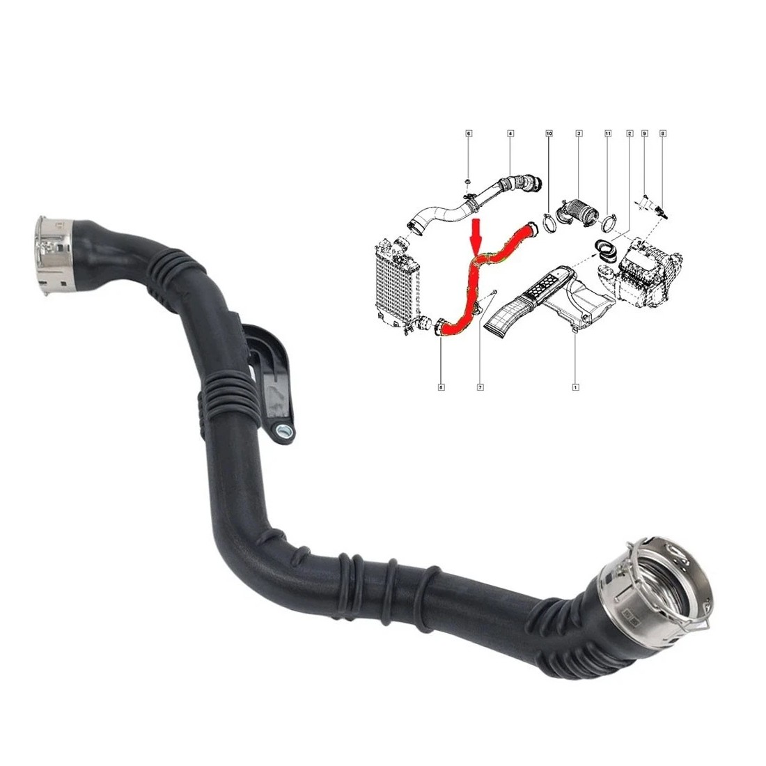 Suitable For N Issan Qashqai 2nd Gen Renault Intake Hose OE144602443R 144608957R — image 6