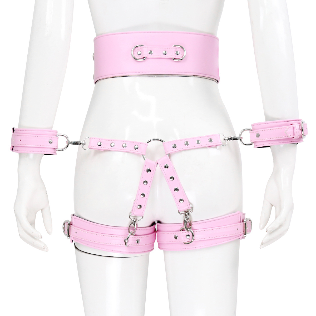 Title 1, 4-piece leather bundled corset cross