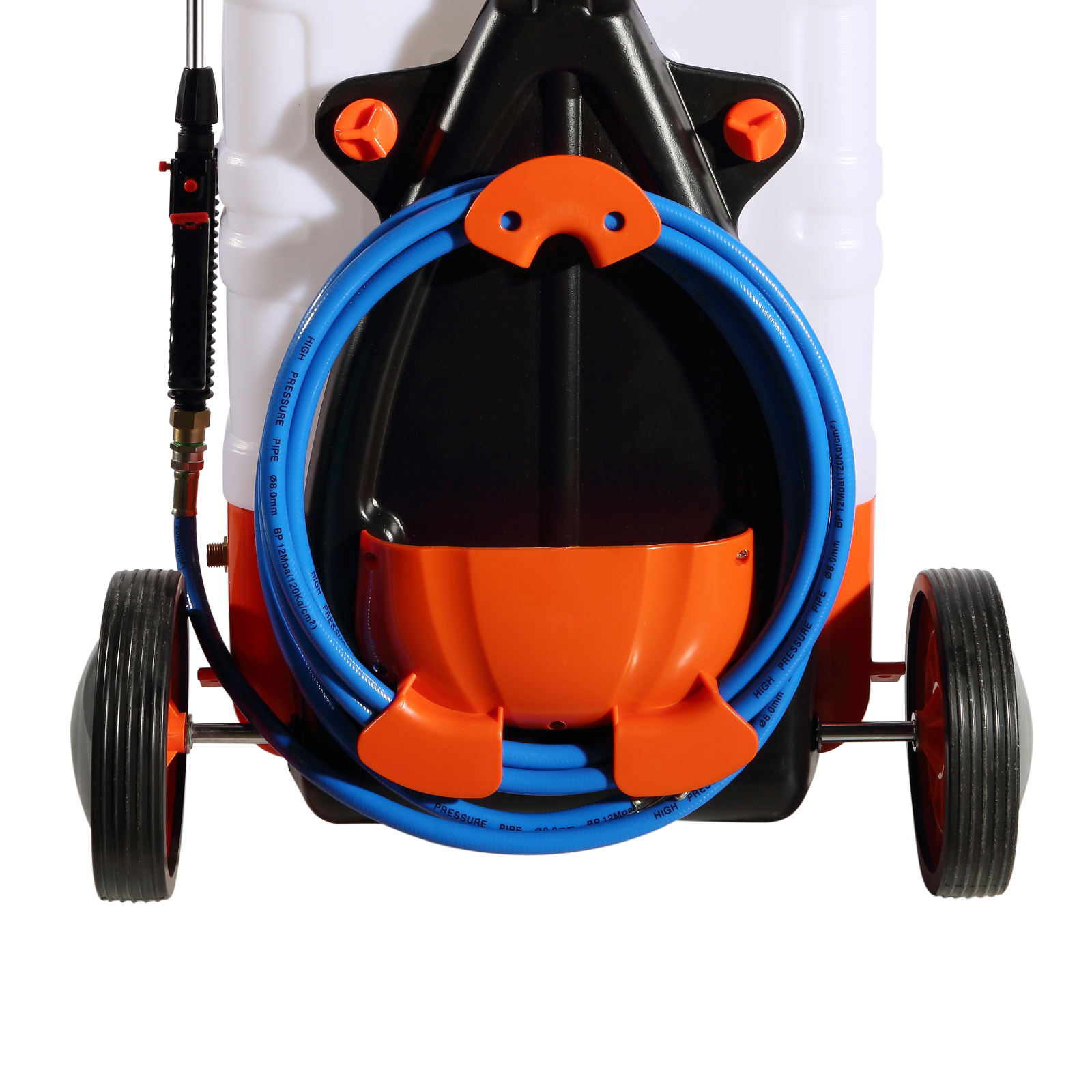 VEVOR Battery Powered Backpack Sprayer With Cart, 0-94 PSI Adjustable Pressure, 4 Gallon Tank On Wheels, With 8 Nozzles And 2 Wands, 12V 7.2Ah Battery, Wide Mouth Lid For Weeding, Spraying, Cleaning image 7