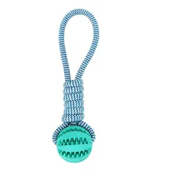 Dog Toys Treat Balls Interactive Hemp Rope Rubber Leaking Balls For Small Dogs Chewing Bite Resistant Toys Pet Tooth Cleaning Bite Resistant Toy Ba... - View 1