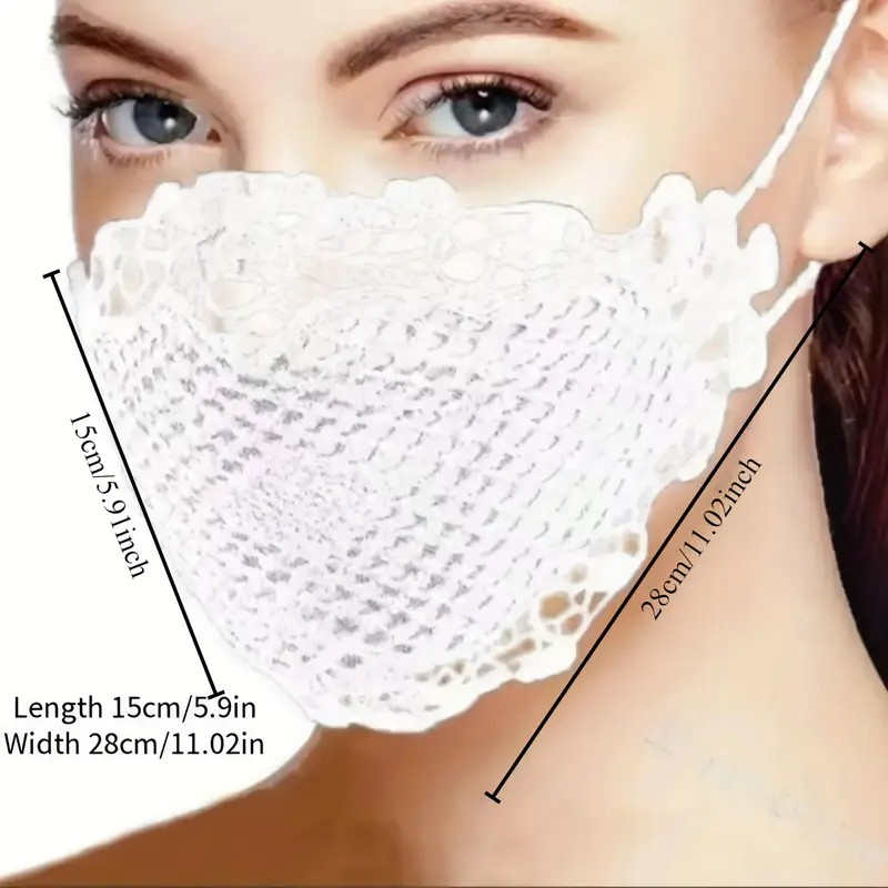Reusable lace face mask with ear loops