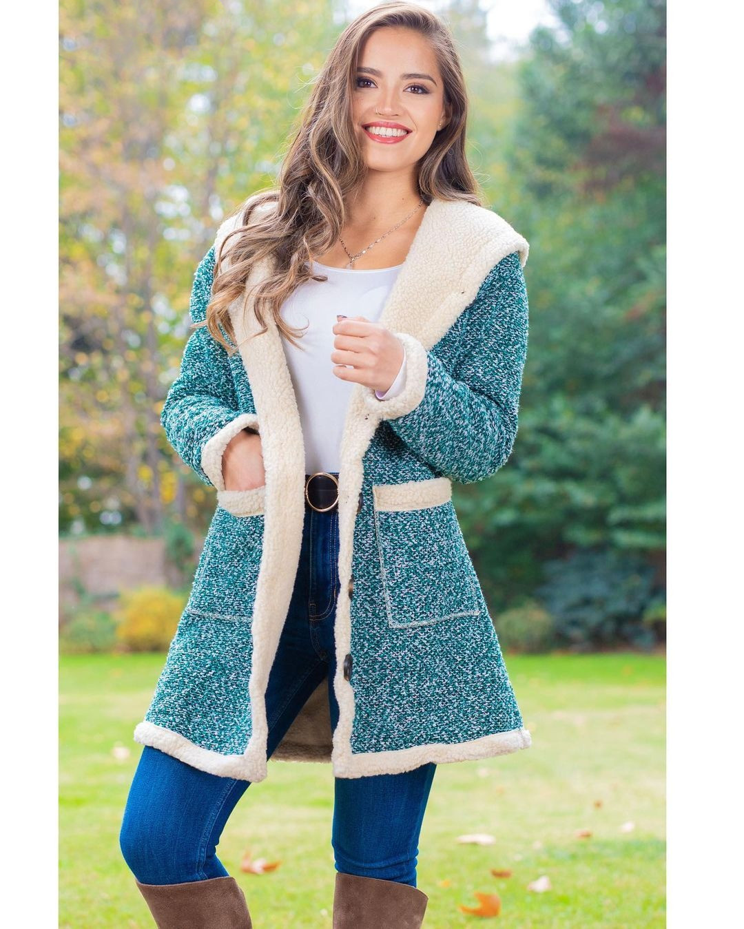 Women's Single Breasted Hooded Long Sleeve Jacket