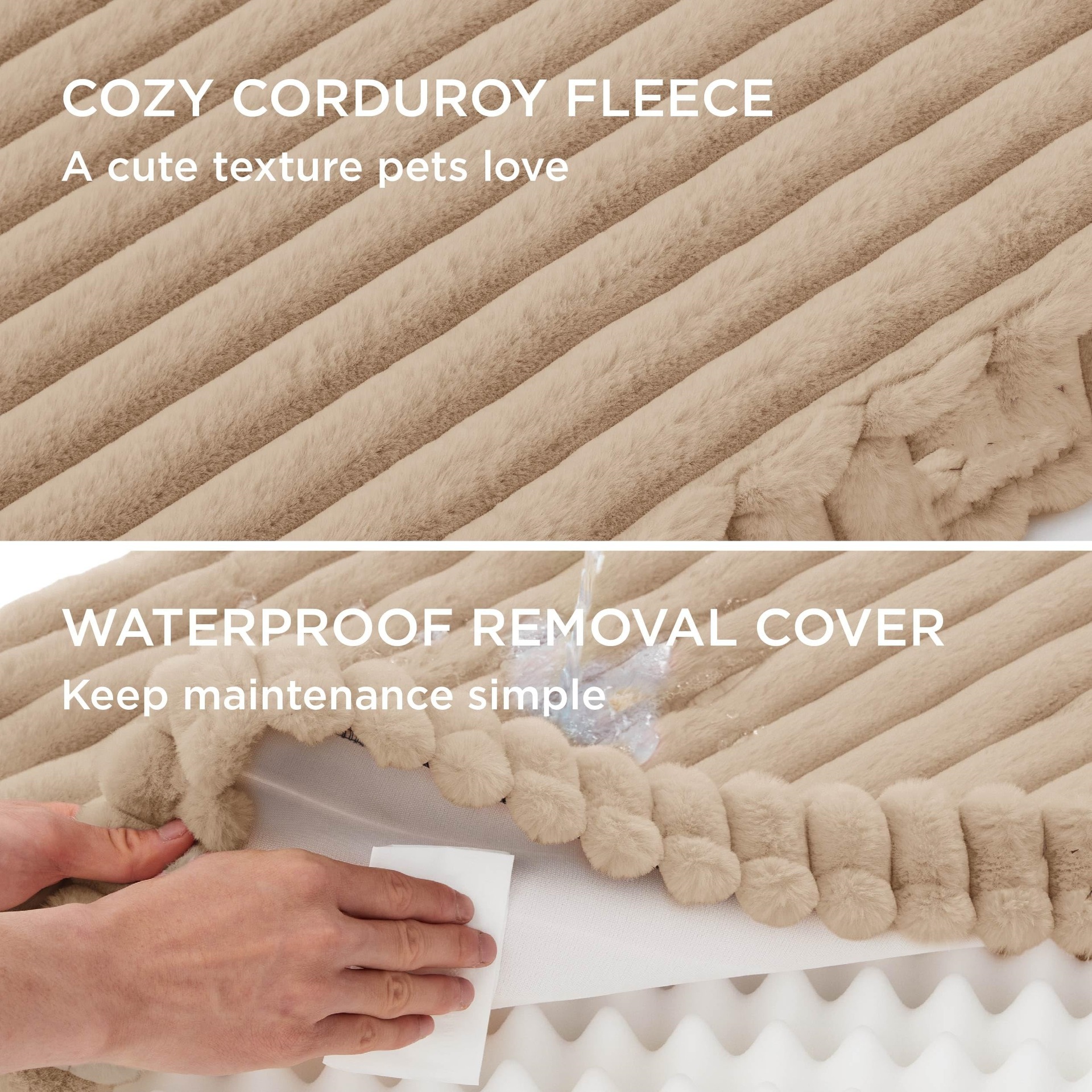 Large Dog Bed And Crate Cushion, Stylish Design, Balanced Support, 30D High-resilience Wave Memory Foam, With Removable And Washable Cover, Non-slip And Waterproof, Soft And Comfortable Pet Mat — foto 17