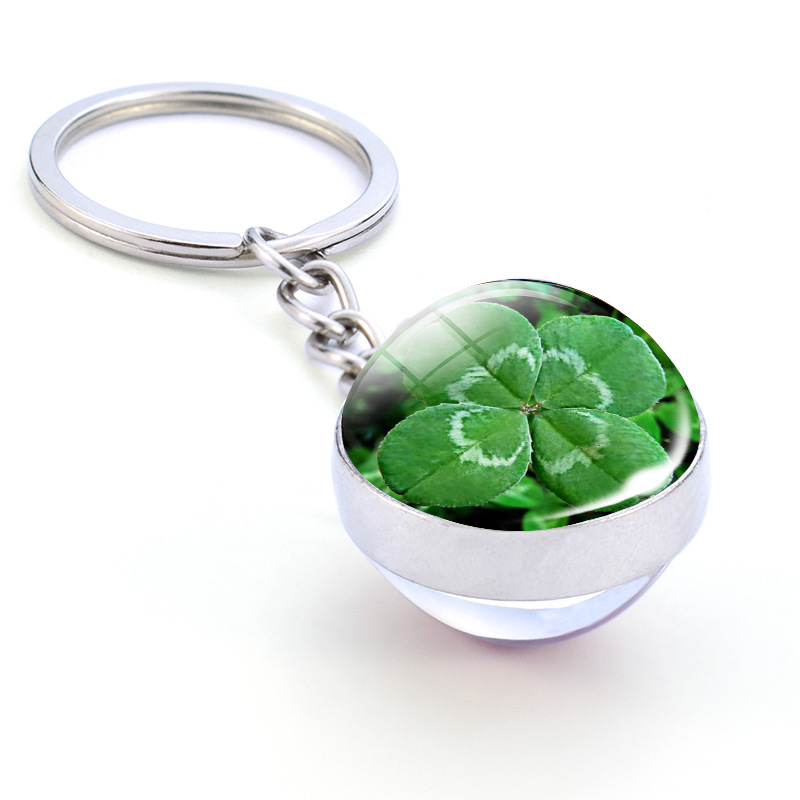 Title 5, Glass Ball Double-sided Keychain Crystal Jewelr...