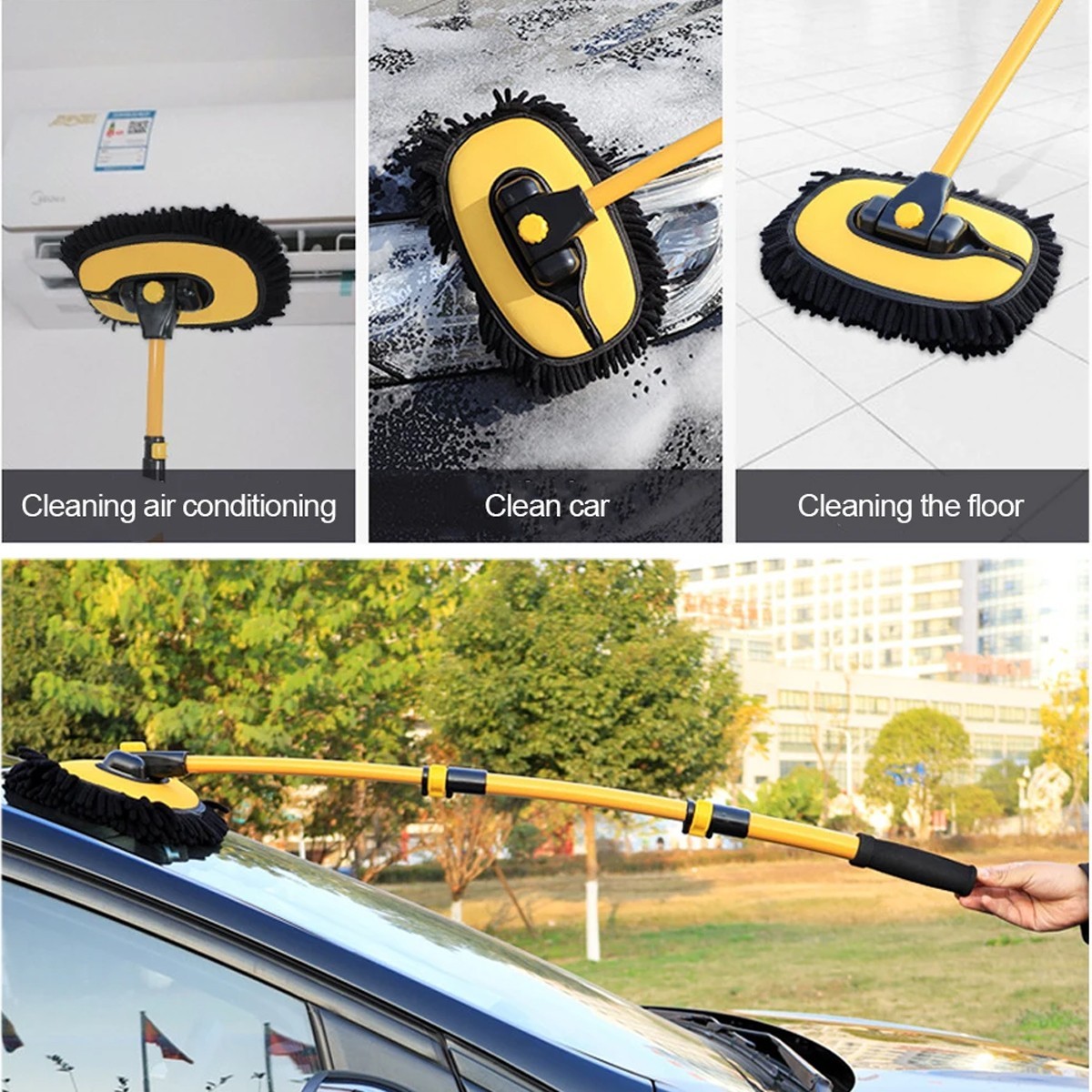 Adjustable Telescopic Car Wash Brush Kit Mop Long Handle Vehicle Cleaning Tool — image 5