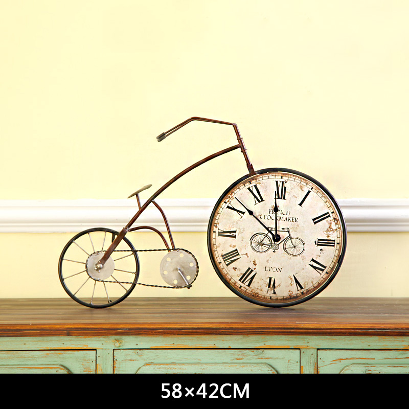 BEYONDARY Vintage Bike Wall Clock - Retro Decor for Living Room