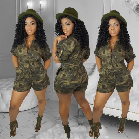 New Summer Women's Clothing Cardigan Belt Jumpsuit