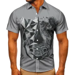Short-sleeved Shirt Animal 3D Digital Printing Shirt Men's Top Shirt - Tta2775Cs-4Xl - View 1