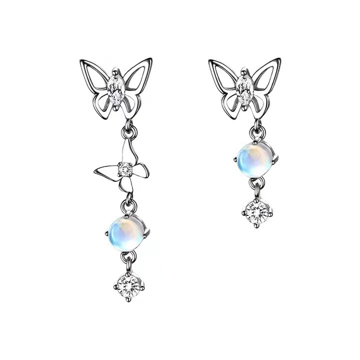 Title 2, Moonlight Stone Butterfly Ear Studs Female