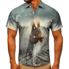 Short-sleeved Shirt Animal 3D Digital Printing Shirt Men's Top Shirt - Tta2107Cs - View 1