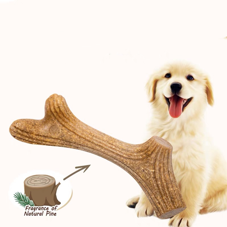 Dog Toy Pine Wood Antler Molar Rod Cleaning Tooth Bone Small And Medium-sized Dogs