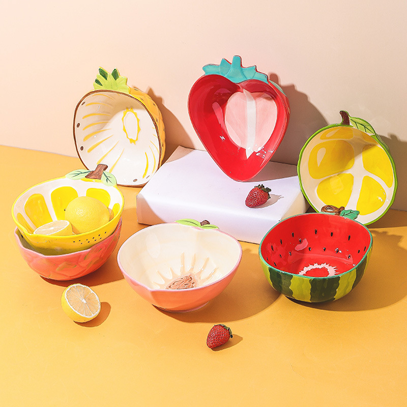 Title 10, Girly Cute Fruit Cereal Ceramic Bowl