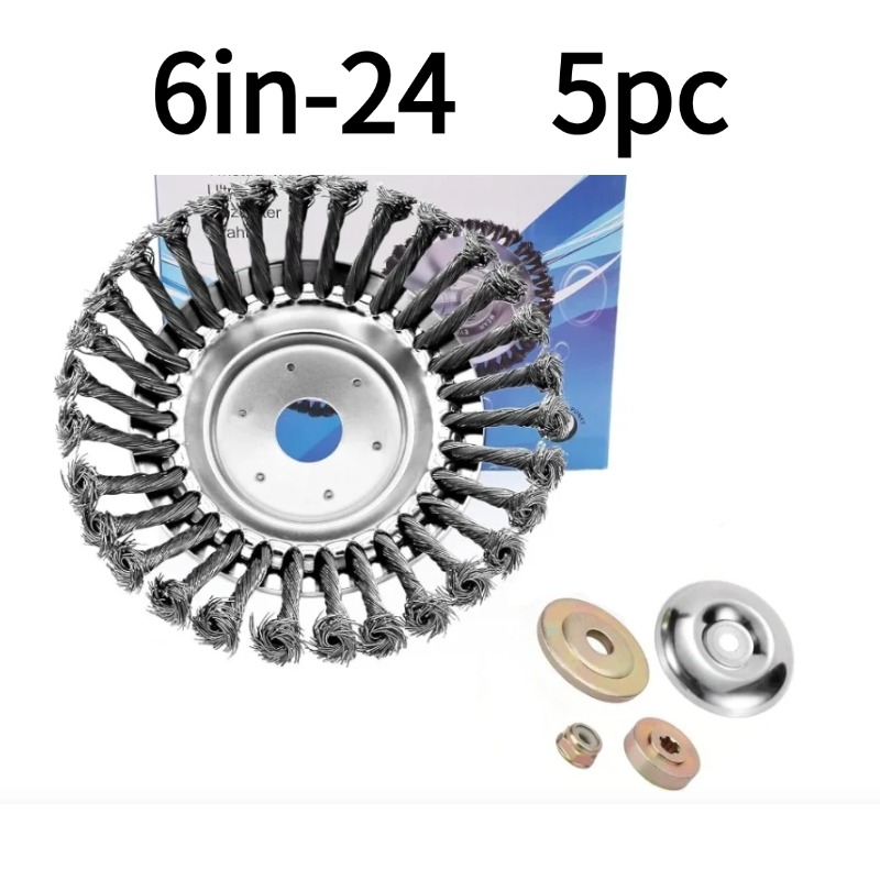 5-Pack Steel Trimmer Head, Heavy Duty Replacement Steel Wire Brush Disc For Gas String Trimmers