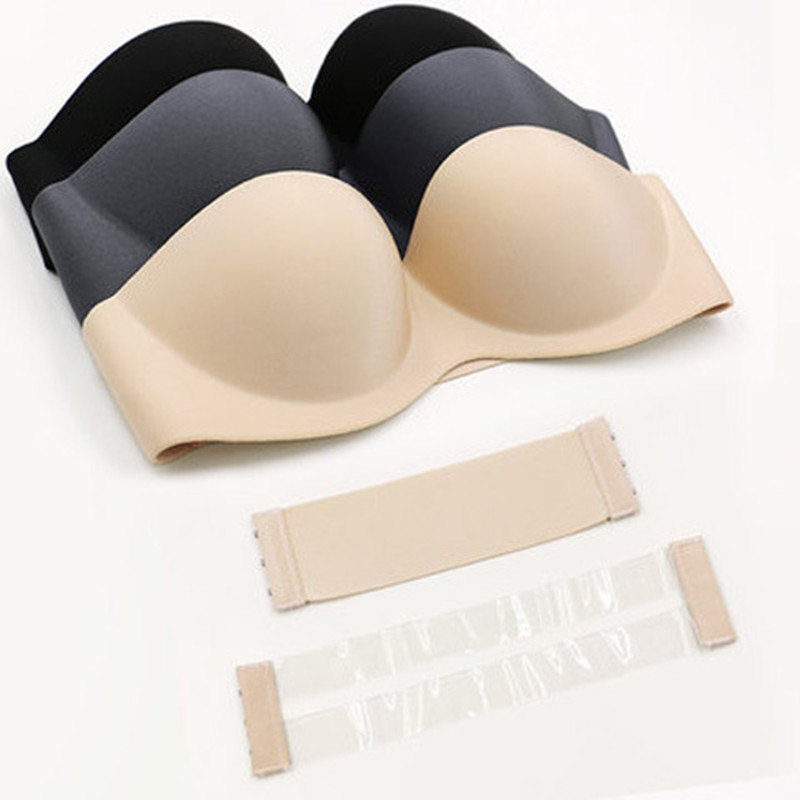 Title 6, Strapless Half Cup Glossy Invisible Bra lifts a...