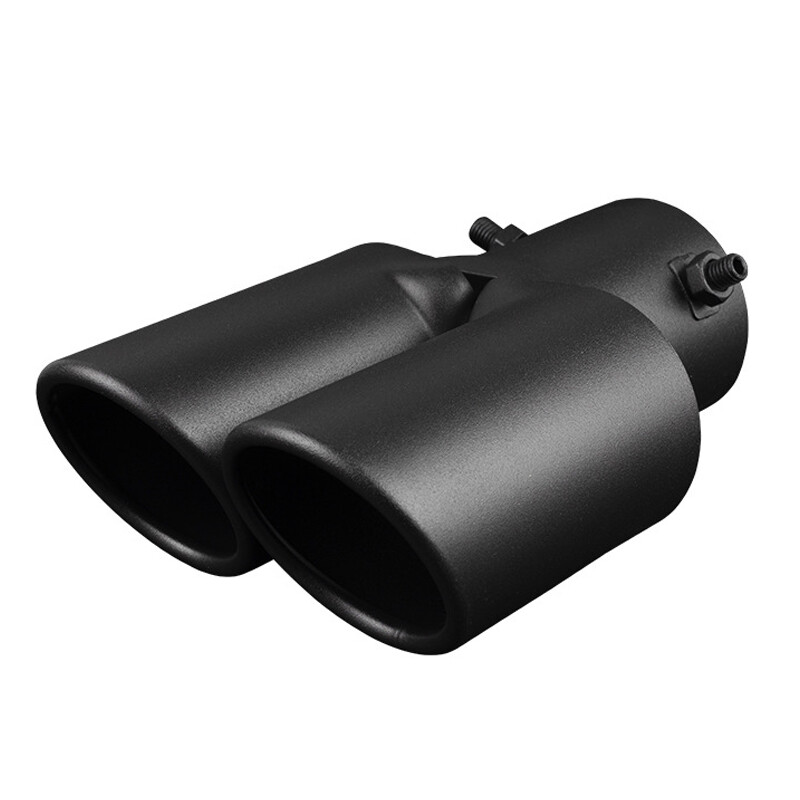 Dual Outlet Exhaust Tip Tail Muffler Tip For 1.4-2.5 Silver Stainless Steel NEW