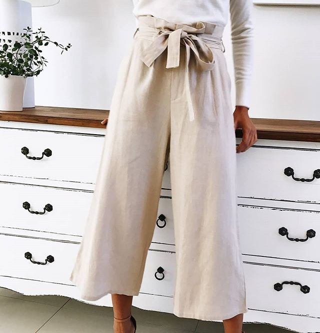 Title 5, Casual wide-leg pants solid color lace wild