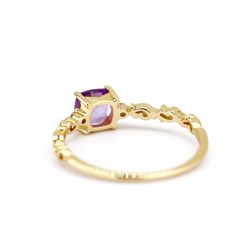 Title 3, Amethyst Square Sugar Serie Blumenarmband Hohlr...