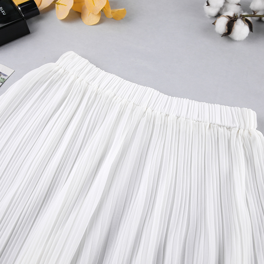 Title 17, Simple Natural Loose Thin Pleated Chiffon Autum...