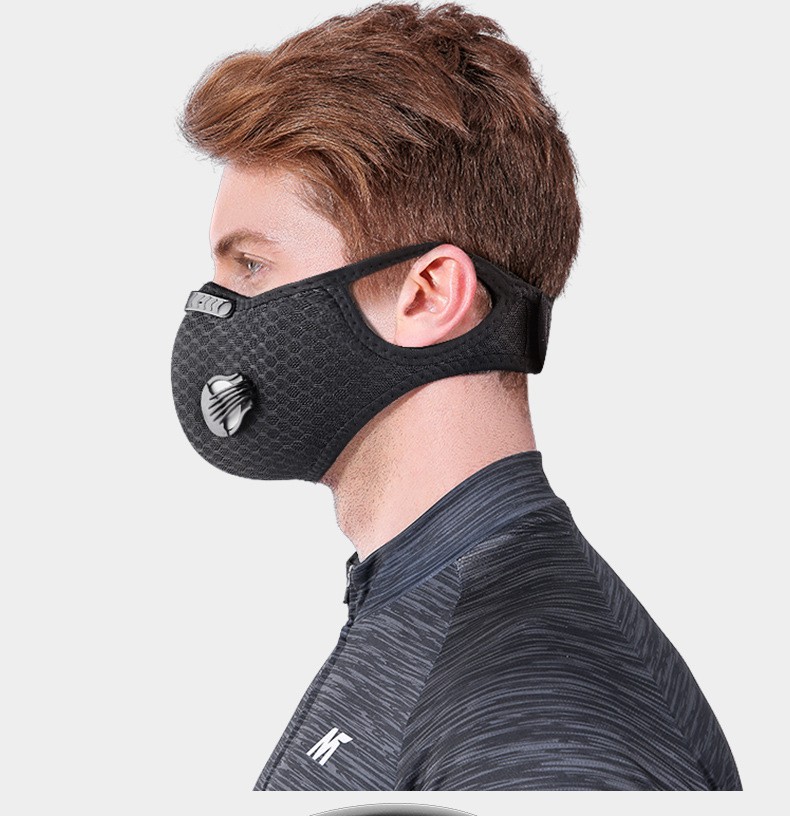 Sport Cycling Face Mask With Active Carbon Filter Breathing Valves Washable — image 3