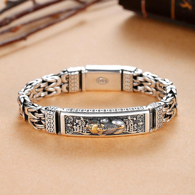 Thai Silver Bracelet With Six Words Of Truth