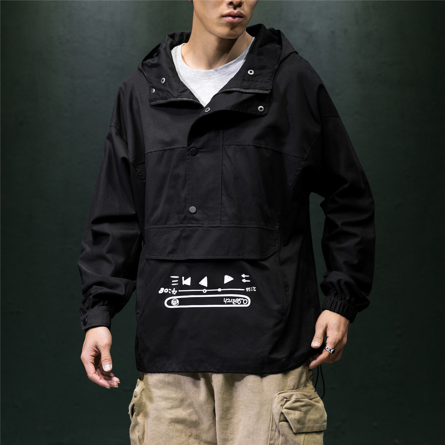 Title 2, Oversized hooded loose jacket