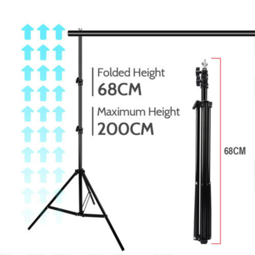 Adjustable Photography Background Support Stand Photo Backdrop Crossbar Kit 2