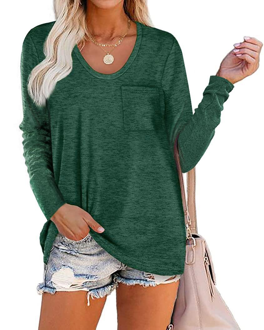 Title 2, Striped Pocket Long-sleeved Casual Loose Top