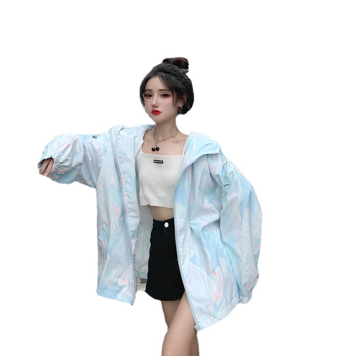Loose Tie-dye Gradient Color Jacket Thin Sunscreen Clothing