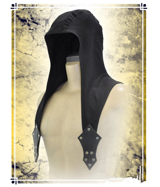 Theatrical Interpretation Of PU Leather Rivet Shawl Hoodie