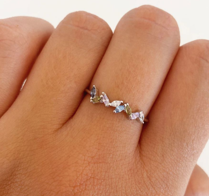 Zircon Flower Ring Women Fashion Ins Ring