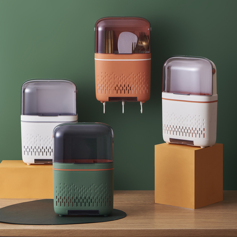 علبة تخزين عيدان الطعام البلاستيكية بتصميم مضاد للغبار للاستخدام في المطبخ