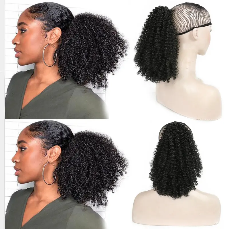Chemical Fiber Ponytail Short Curly Hair Explosive