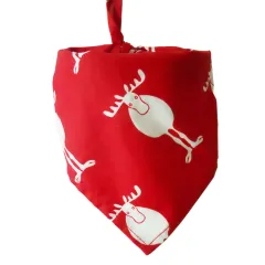 Pet Saliva Towel Cotton Triangle Scarf Dog Scarf Cat Bib - Christmas Milu Deer Red - View 1