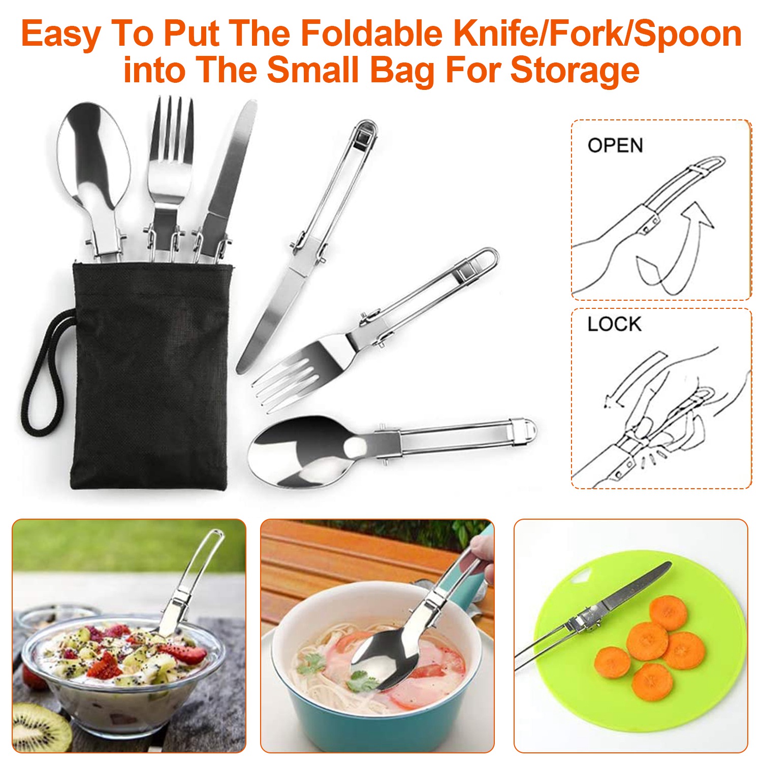 16Pcs Camping Cooking Ware Set Camping Stove Cookware Kit Aluminum Pot Pan Kettle Set With Bowls Knife Fork Spoon Carabiner Spatula Cutting Board For Hiking Picnic Outdoor — foto 3