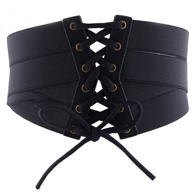 Cross Elastic Waist Repair Tying Rope Wide Belt, Elastic Waistband For Ladies