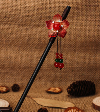 Hair pin with antique fringe Red Love03 - Shop at LoveMi