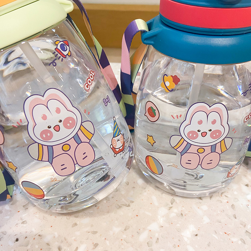 Title 6, Cartoon Cute Girl With Big Belly Water Cup With...