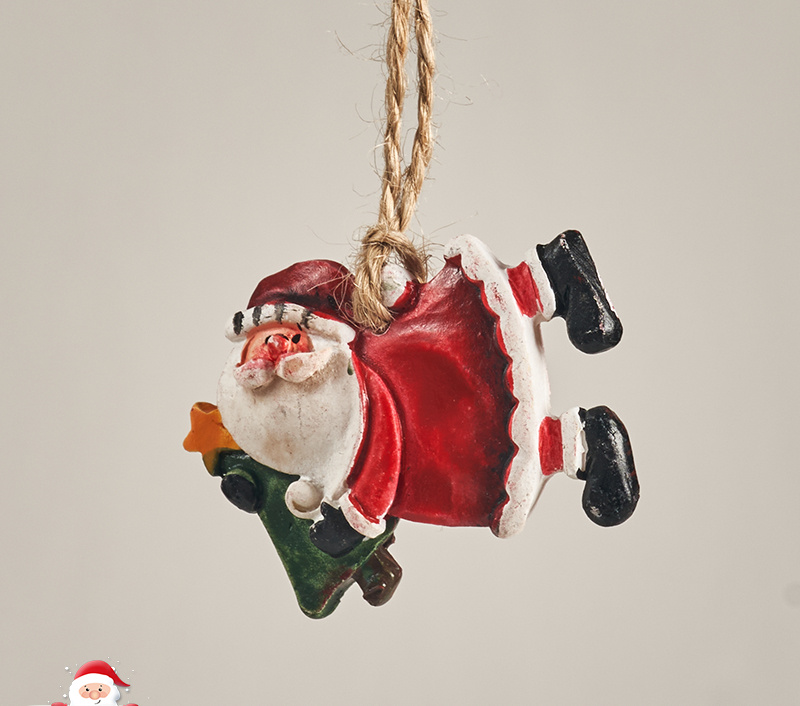 Old man snowman baubles decorated on christmas tree