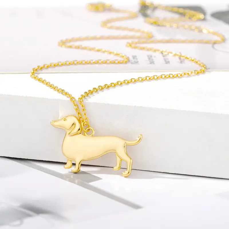 Stainless Steel Necklace Pet Puppy Shape Cute Dog Pendant