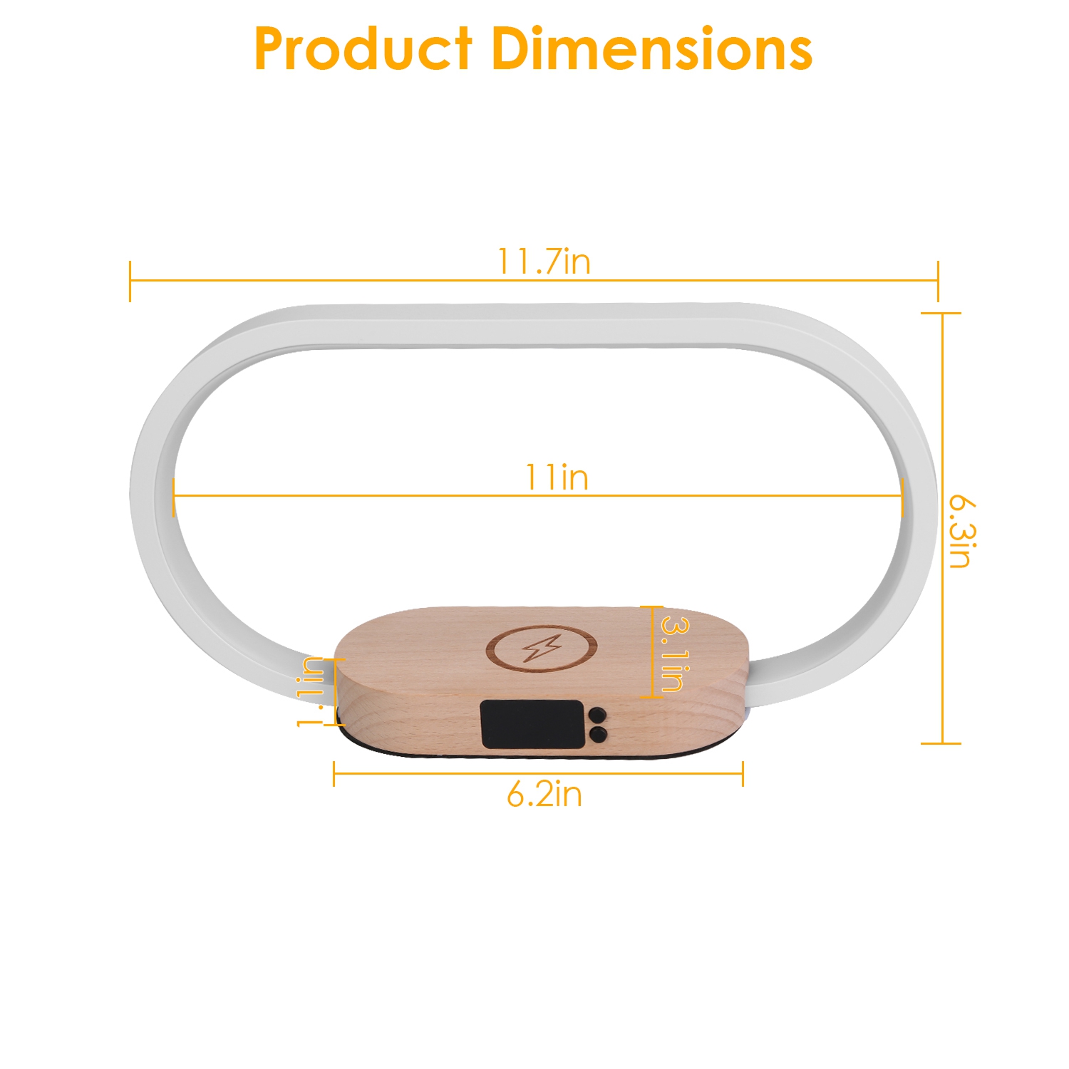 1 Set Bedside Table Lamp Touch Control Lamp With Clock Wireless Charging LED Desk Lamp Dimmable Nightstand Reading Lamp