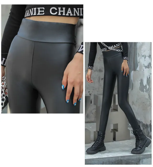 Women's Fashion Simple Hip Raise Slimming Stretch Leggings Matte With Velvet Thickened - Shop at LoveMi