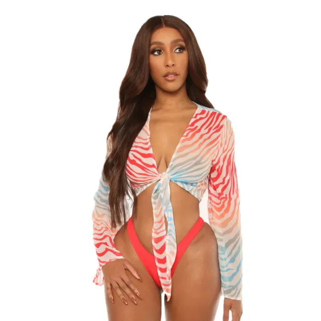 New Bikini Three piece Mesh Swimsuit Red - Shop at LoveMi