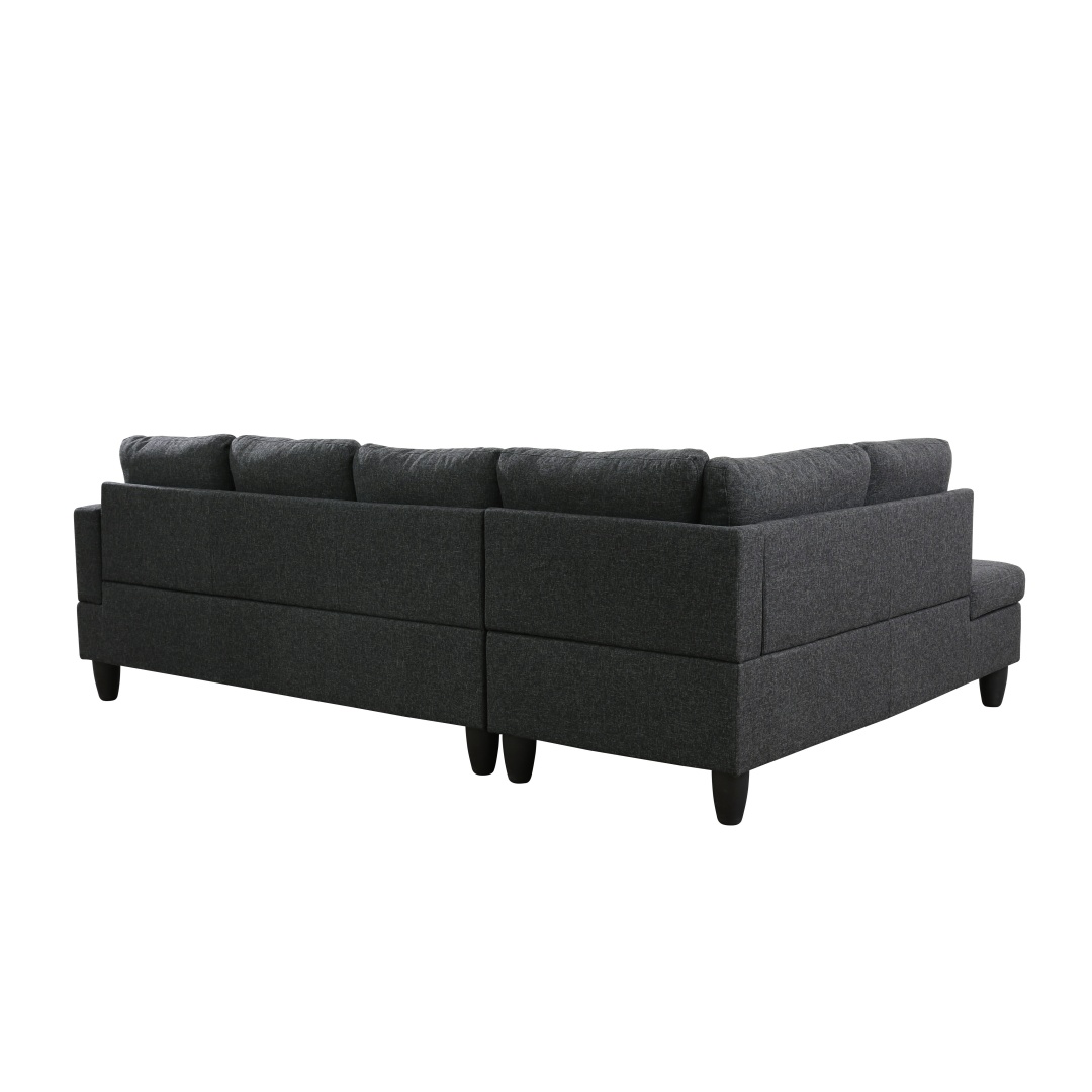 Pickup Only--Black Grey Linen Living Room Sofa Set