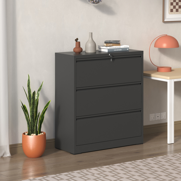 3 Drawer Lateral File Cabinet with Lock – Heavy-Duty Metal Filing Cabinet for Home Office, Wide Storage for Letter/Legal/A4/F4, Silent Full-Extension Slides, Anti-Tilt Safety-18