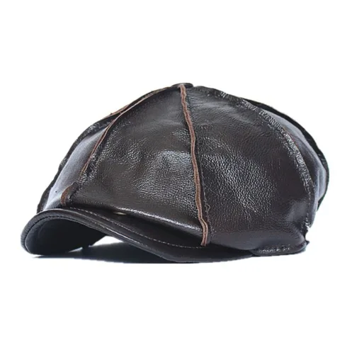 First Layer Cowhide Beret Men and Women Painter Hats