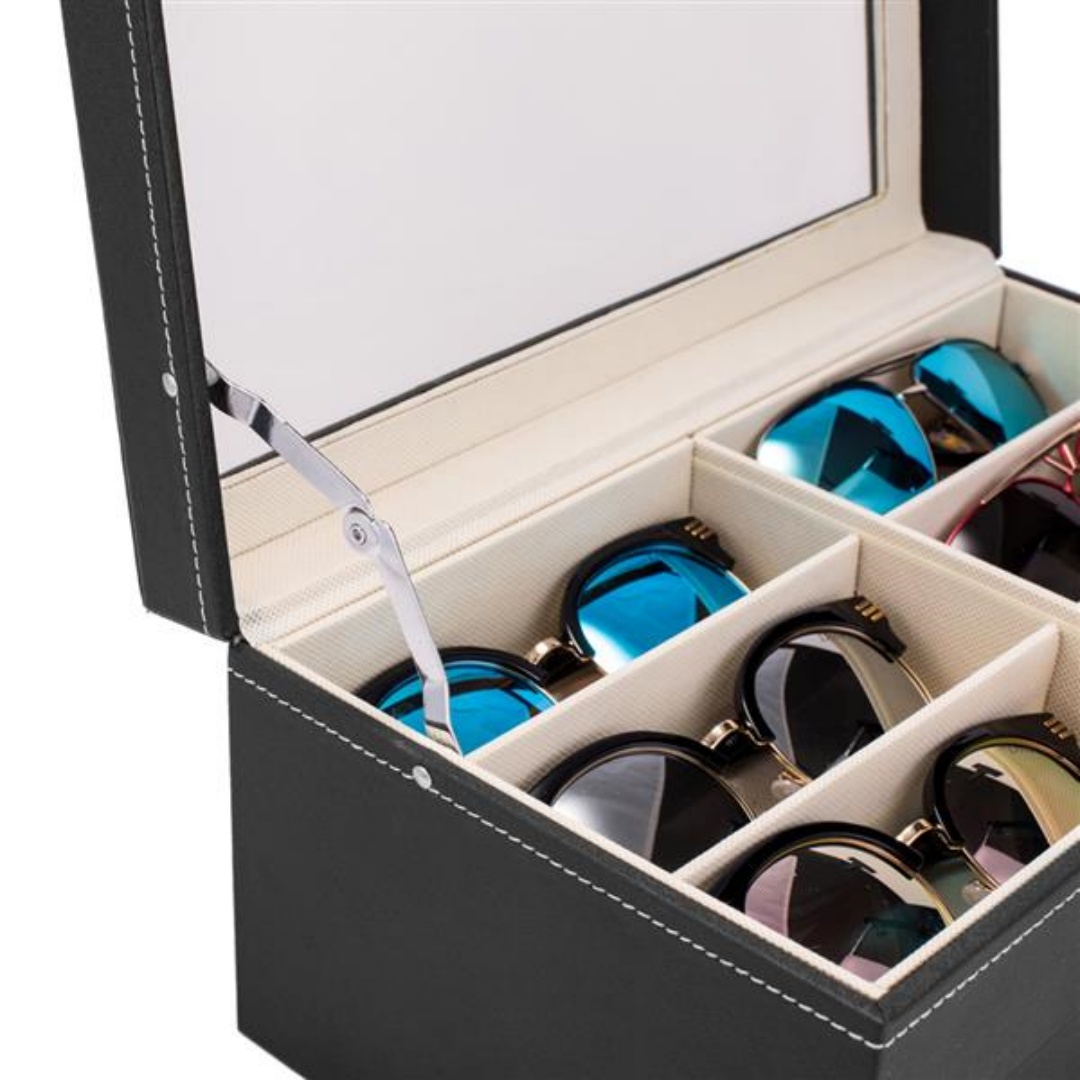 Leather 12 Piece Eyeglasses Storage And Sunglass Glasses Display Drawer... 9