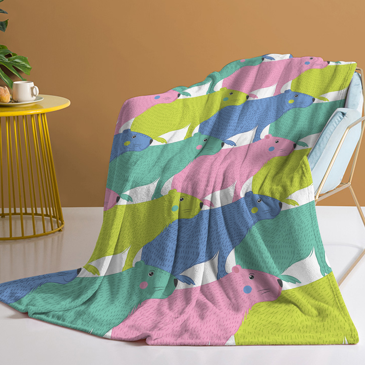 Flannel Cartoon Dolphin Cute Pet Theme Soft And Fluffy Multifunctional Outdoor Beach Camping Living Room Sofa Office Nap Printed Blanket Pink - Shop at LoveMi